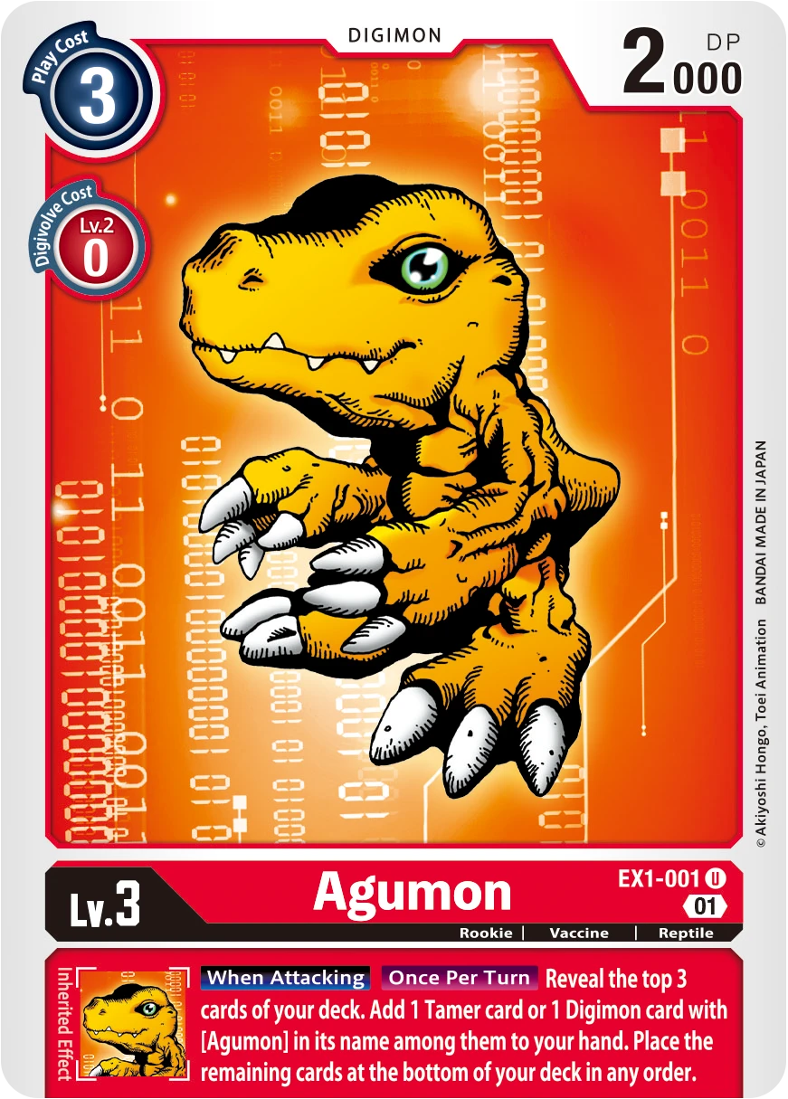 Digimon Karte EX1 001 Agumon Game Kiwi